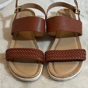 a new day Tan Woven Strap Sandals